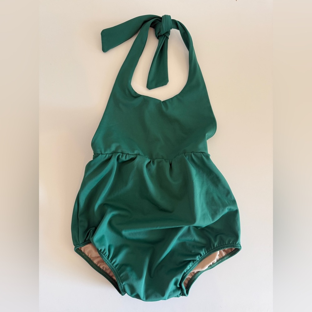 Kortni Jeane Girls Bubble Swim Romper || Size 4/5 || Galapagos Green *RARE*